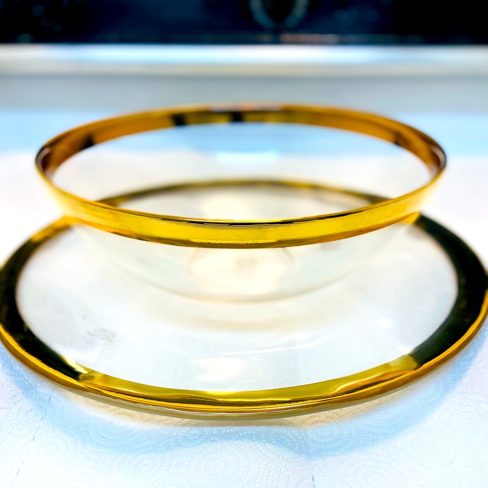 Large handcrafted serving bowl/ plate made by A Touch Of Gold (vintage 1997)